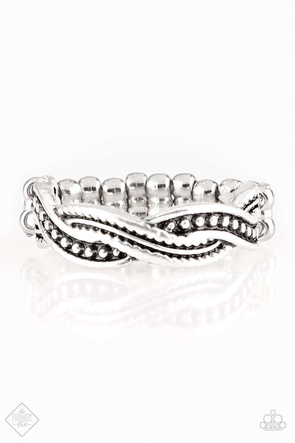 Texture Tango Silver Ring - Paparazzi Accessories- lightbox - CarasShop.com - Paparazzi Jewelry by Cara Jewels