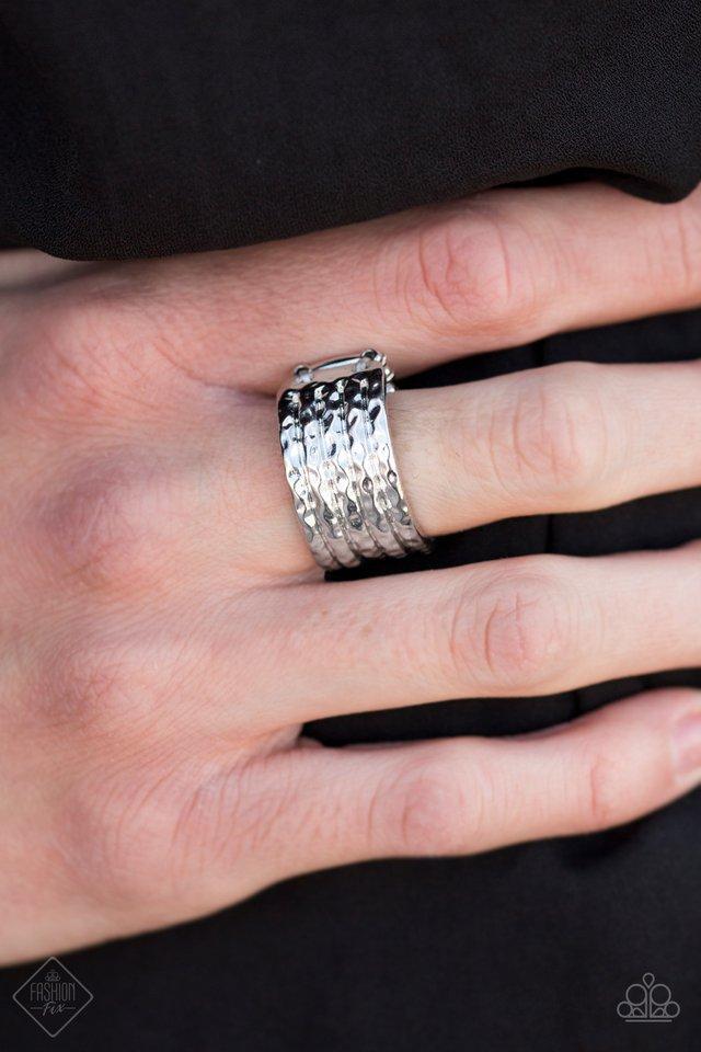 Texture Timbre Silver Ring - Paparazzi Accessories- lightbox - CarasShop.com - Paparazzi Jewelry by Cara Jewels