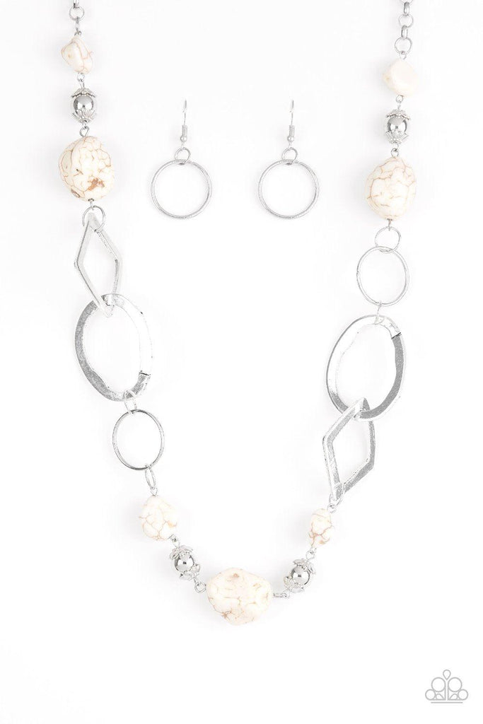 Carasshop Paparazzi White Crackle Stone Necklace Paparazzi Thats