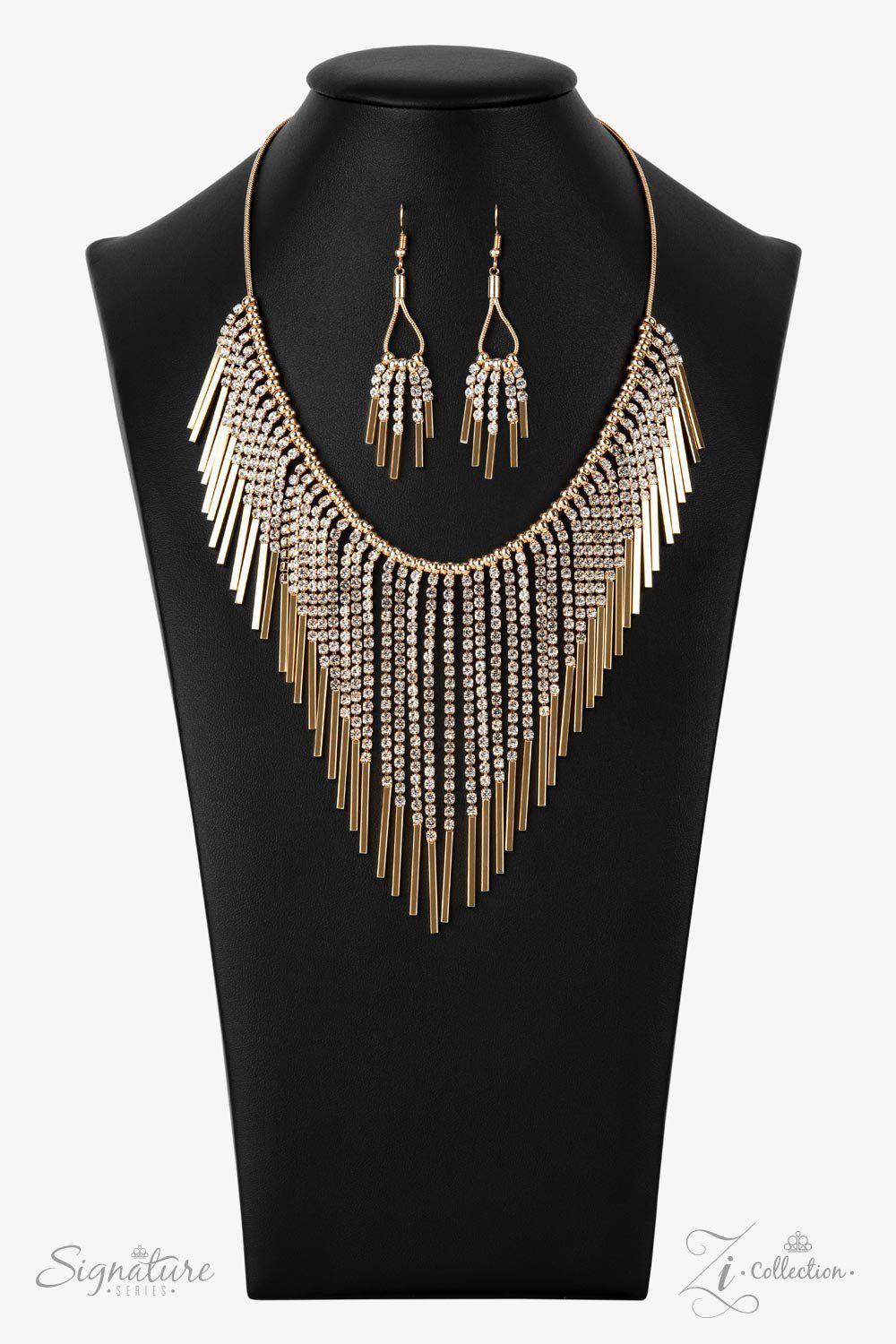 The Amber 2021 Zi Signature Collection Necklace - Paparazzi Accessories- lightbox - CarasShop.com - Paparazzi Jewelry by Cara Jewels