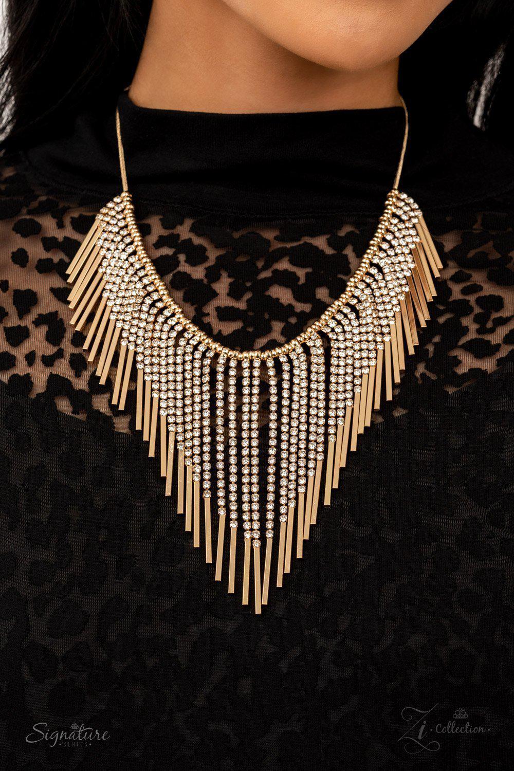 The Amber 2021 Zi Signature Collection Necklace - Paparazzi Accessories- lightbox - CarasShop.com - Paparazzi Jewelry by Cara Jewels