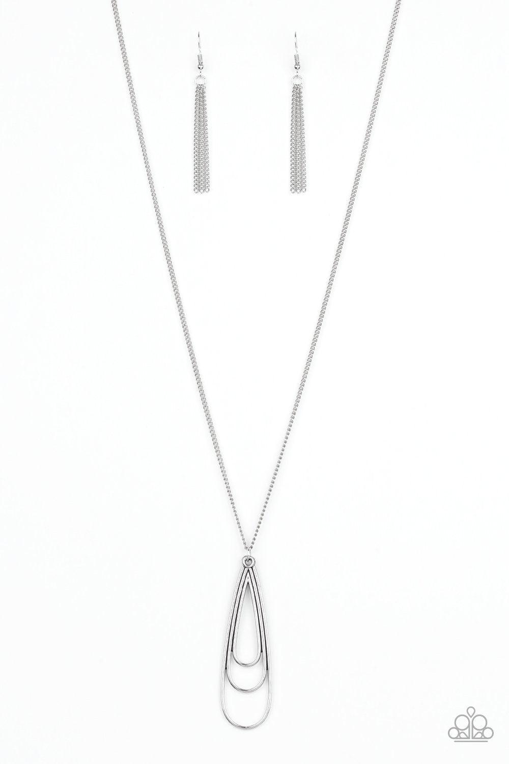 The Big Three Silver Necklace - Paparazzi Accessories- lightbox - CarasShop.com - Paparazzi Jewelry by Cara Jewels