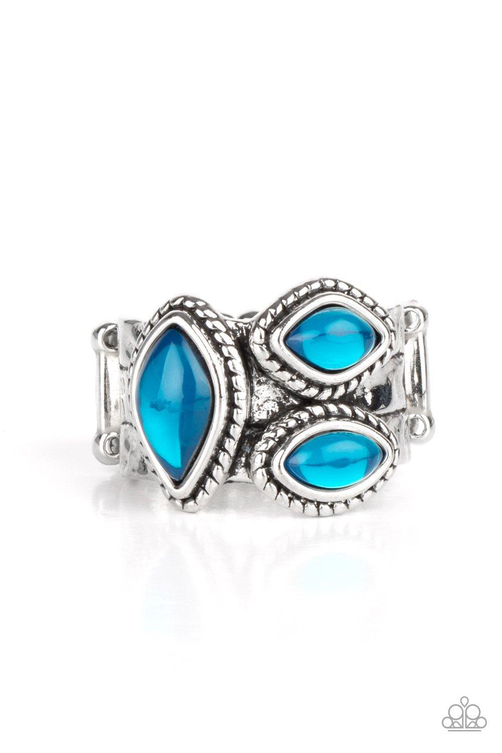 The Charisma Collector Blue Ring - Paparazzi Accessories- lightbox - CarasShop.com - Paparazzi Jewelry by Cara Jewels