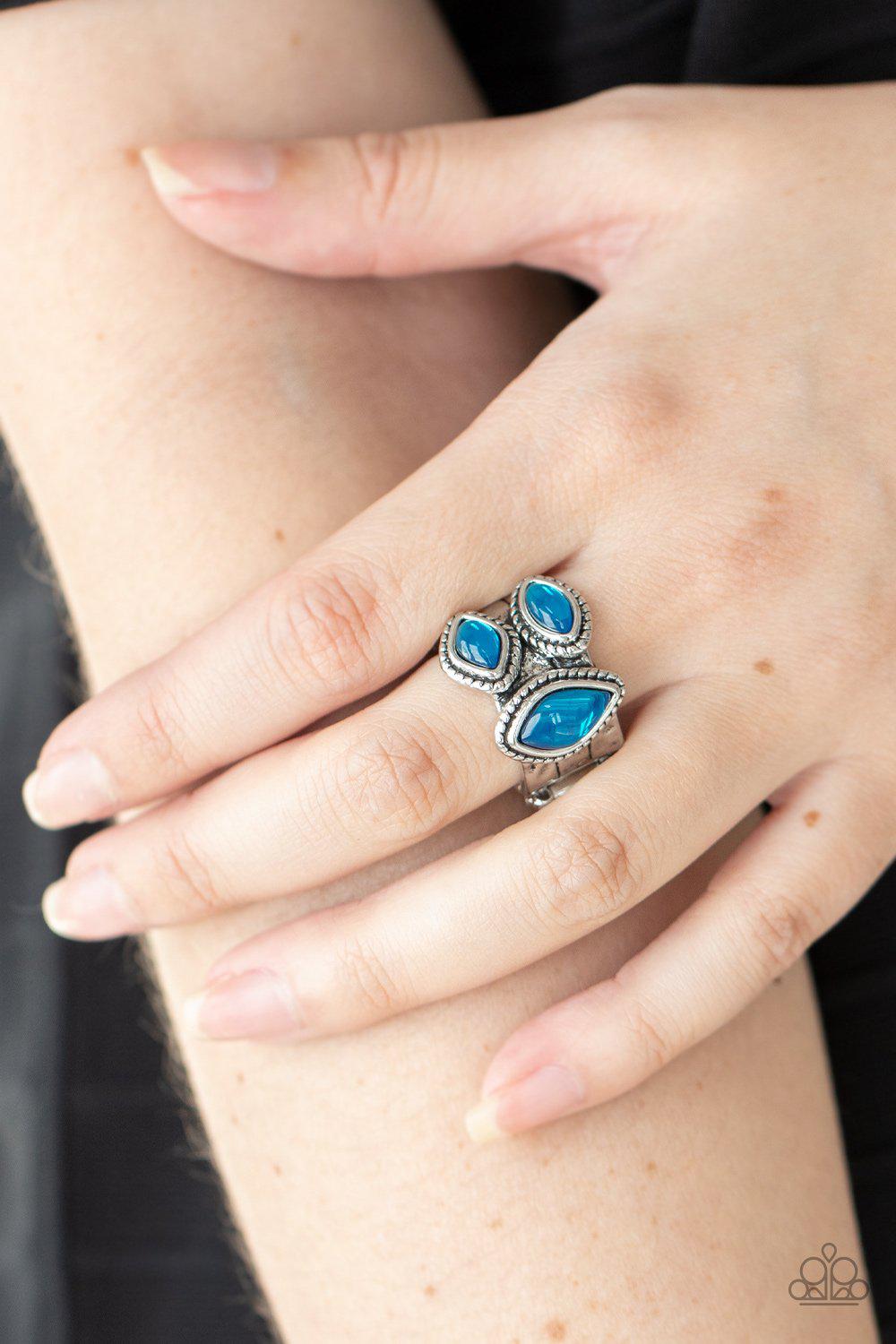 The Charisma Collector Blue Ring - Paparazzi Accessories- lightbox - CarasShop.com - Paparazzi Jewelry by Cara Jewels