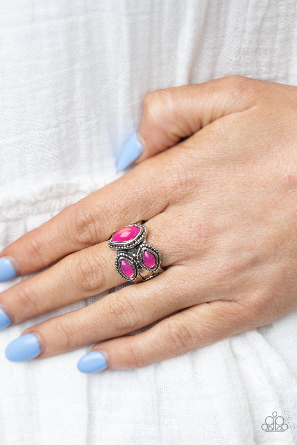 The Charisma Collector Pink Ring - Paparazzi Accessories 2021 Summer Party Pack Exclusive- lightbox - CarasShop.com - Paparazzi Jewelry by Cara Jewels
