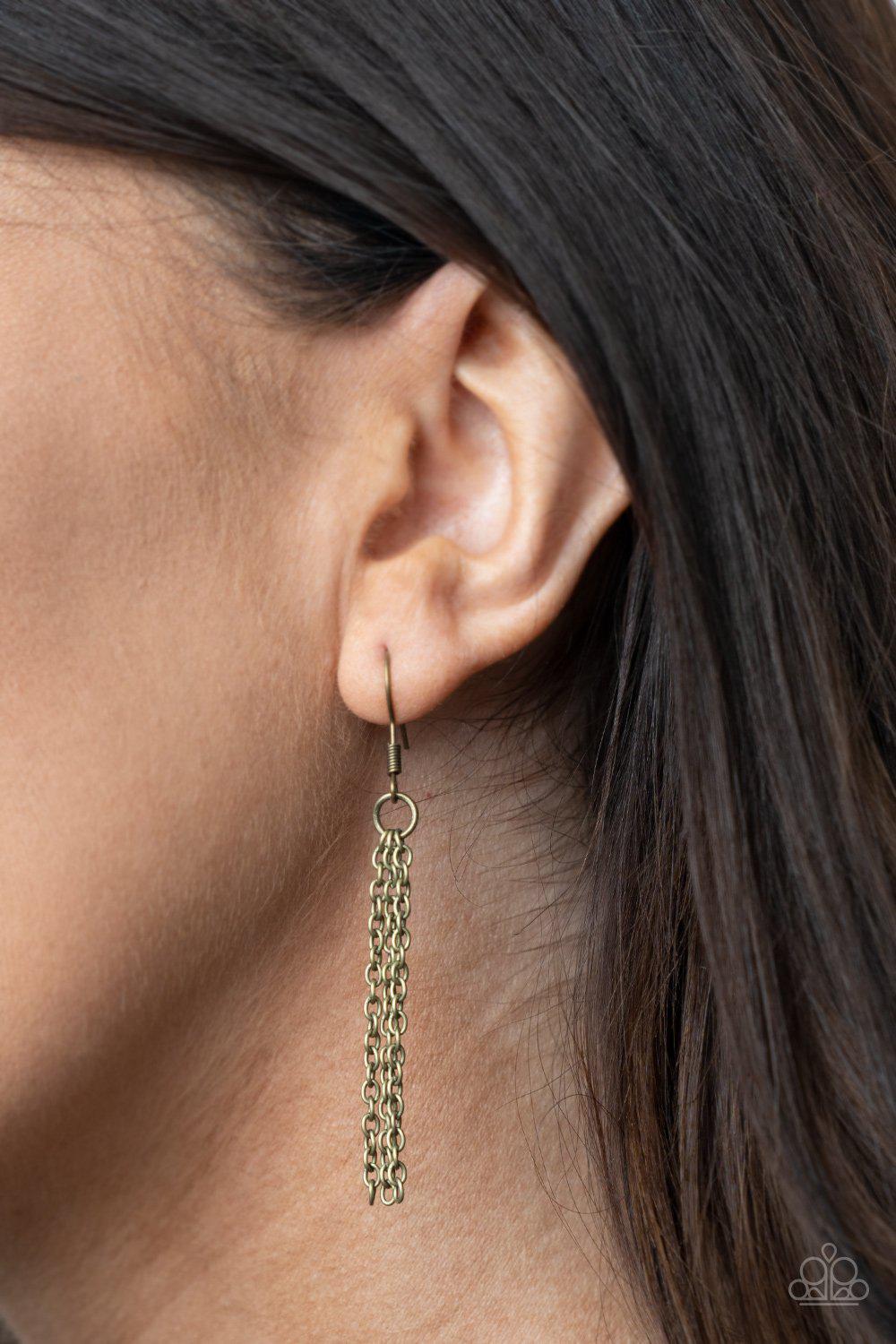 The Cool Mom Brass Inspirational Necklace - Paparazzi Accessories - free matching earrings -CarasShop.com - Paparazzi Jewelry by Cara Jewels