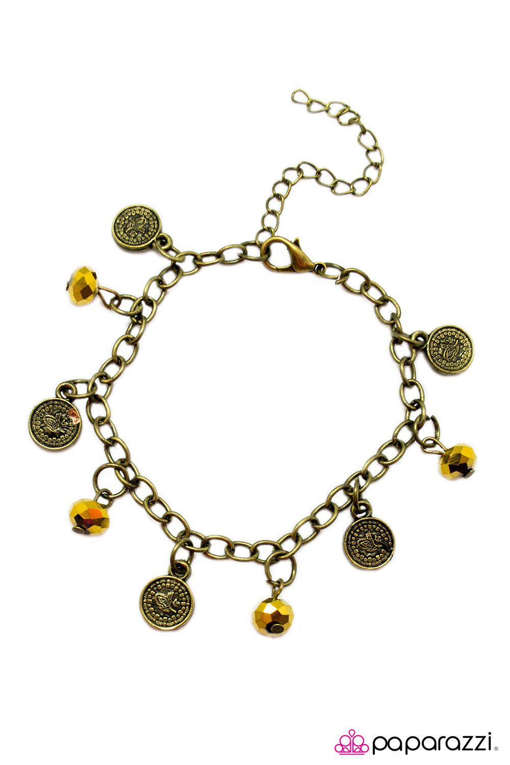 The Euro Brass Bracelet - Paparazzi Accessories- lightbox - CarasShop.com - Paparazzi Jewelry by Cara Jewels