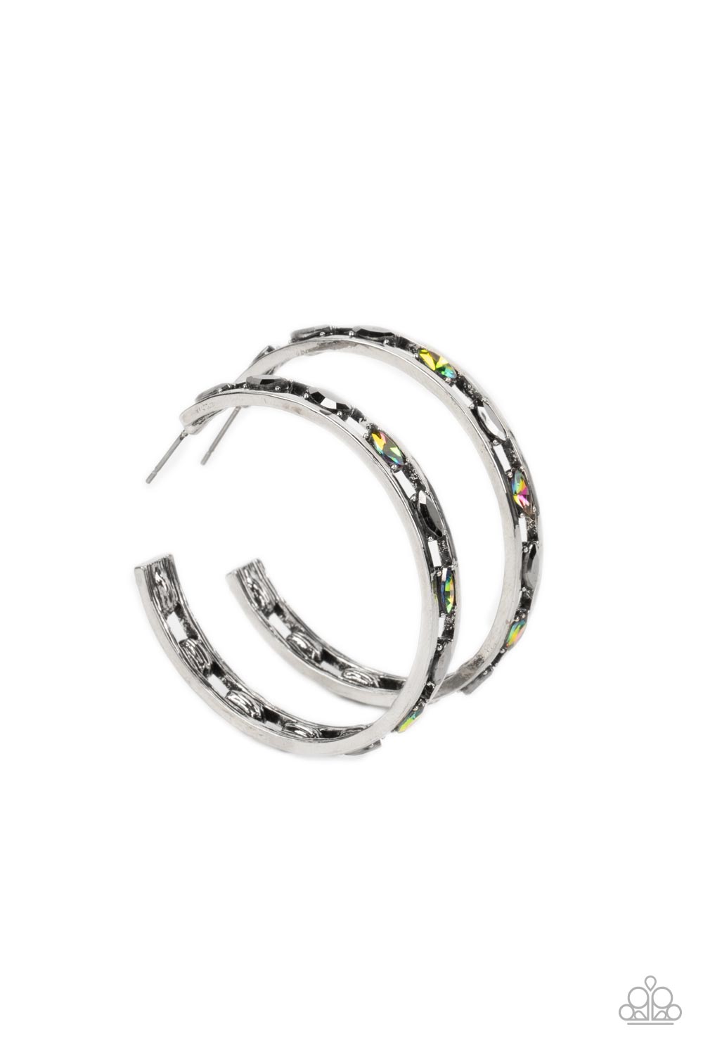 The Gem Fairy Multi Oil Spill Hoop Earrings - Paparazzi Accessories- lightbox - CarasShop.com - Paparazzi Jewelry by Cara Jewels