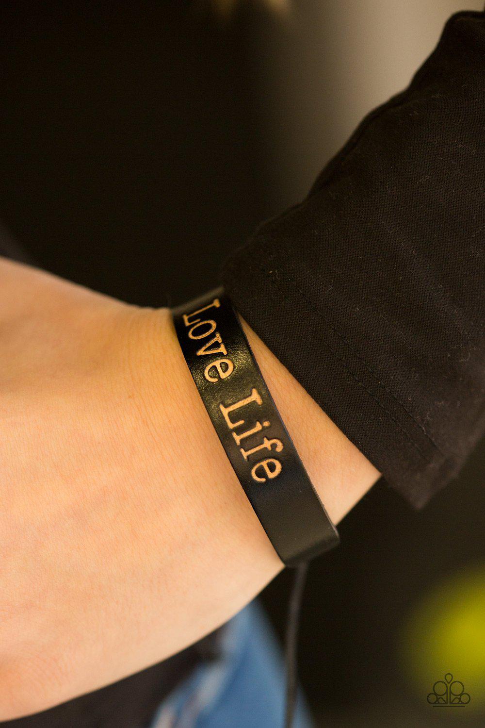 The Good Life Black 'Love Life' Urban Bracelet - Paparazzi Accessories- lightbox - CarasShop.com - Paparazzi Jewelry by Cara Jewels