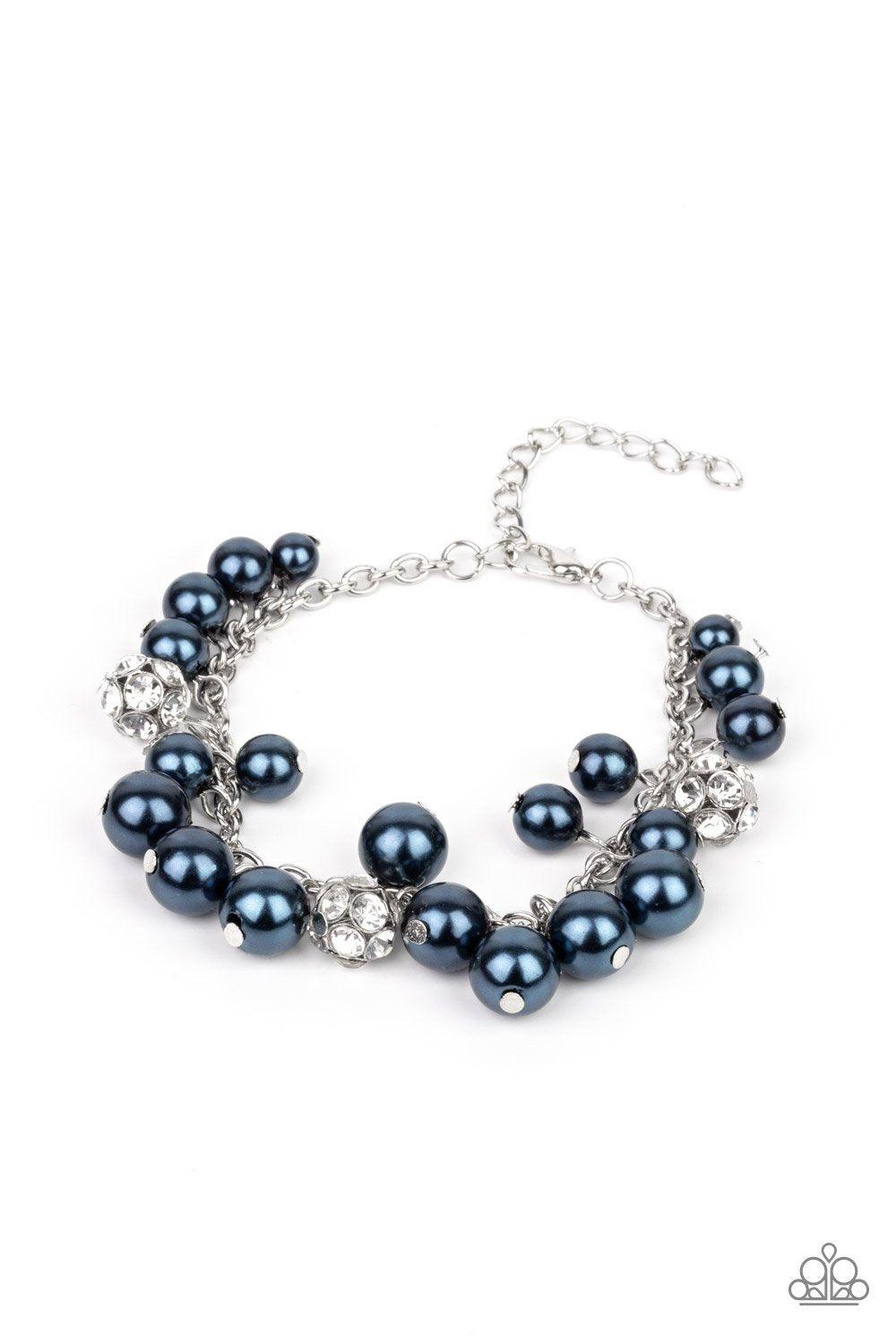The GRANDEUR Tour Blue and Silver Bracelet - Paparazzi Accessories- lightbox - CarasShop.com - Paparazzi Jewelry by Cara Jewels
