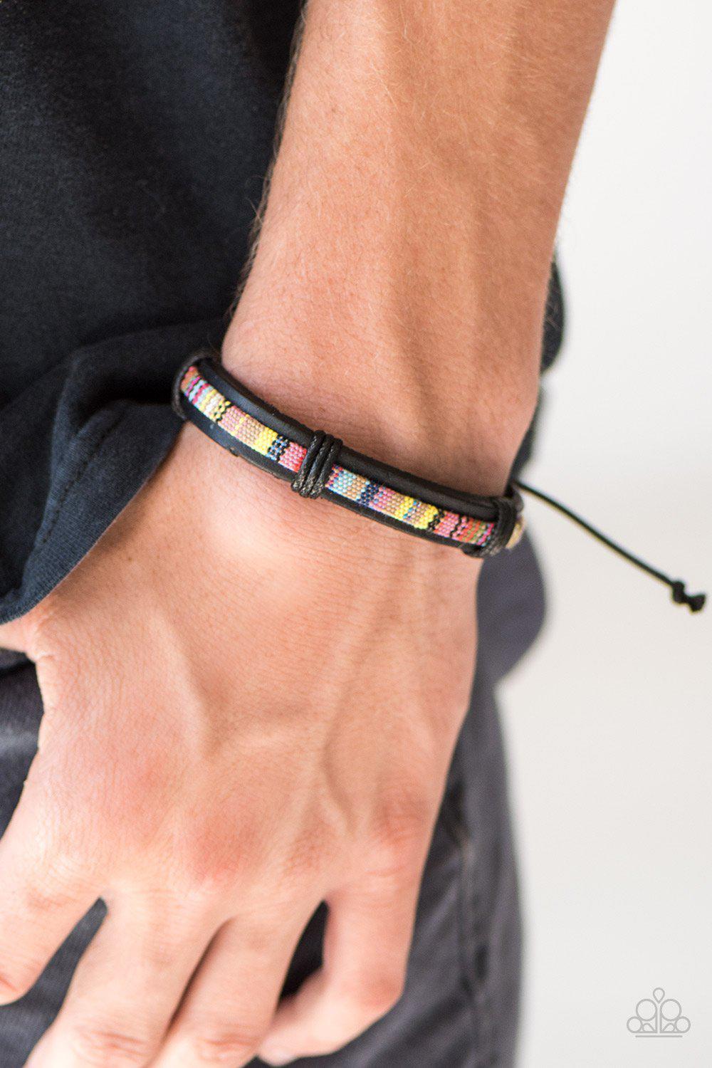 The Main Tropic Multi-color Leather Urban Knot Bracelet - Paparazzi Accessories- lightbox - CarasShop.com - Paparazzi Jewelry by Cara Jewels