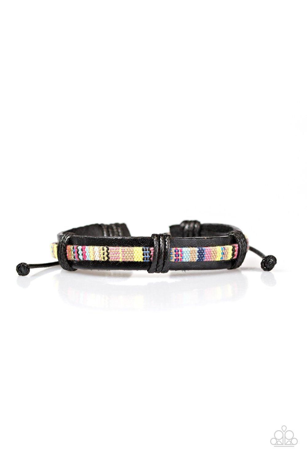 The Main Tropic Multi-color Leather Urban Knot Bracelet - Paparazzi Accessories- on model - CarasShop.com - Paparazzi Jewelry by Cara Jewels