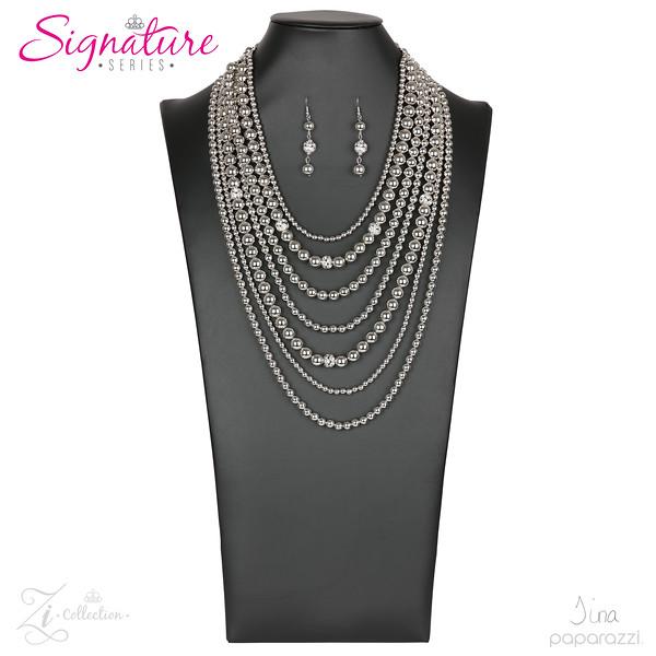 The Tina 2018 Zi Signature Collection Necklace - Paparazzi Accessories- on model - CarasShop.com - Paparazzi Jewelry by Cara Jewels