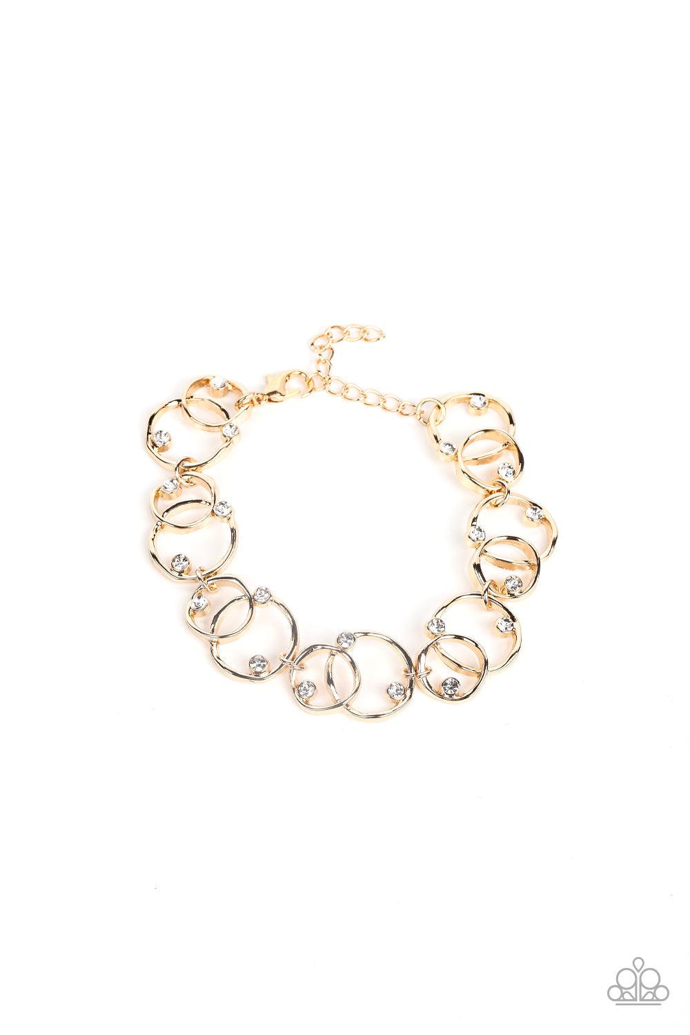 The Universe Revolves Around Me Gold Bracelet - Paparazzi Accessories- lightbox - CarasShop.com - Paparazzi Jewelry by Cara Jewels