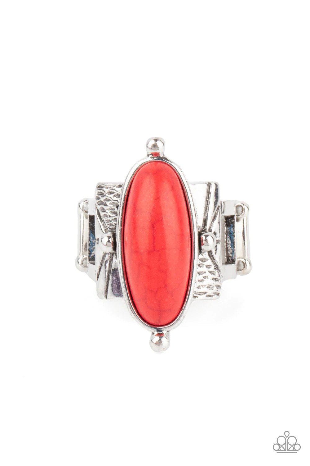 This BADLAND is My BADLAND Red Ring - Paparazzi Accessories- lightbox - CarasShop.com - Paparazzi Jewelry by Cara Jewels