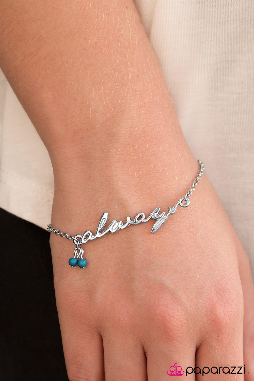 This I Promise You Blue and Silver Bracelet - Paparazzi Accessories- lightbox - CarasShop.com - Paparazzi Jewelry by Cara Jewels
