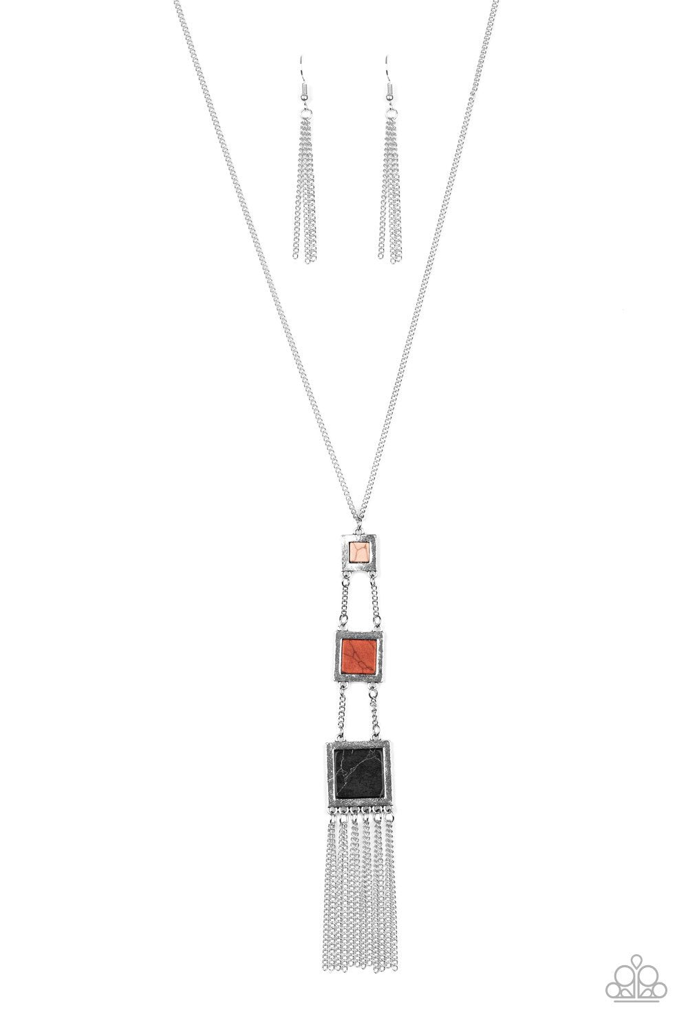 This Land Is Your Land Multi Brown, Black and Terracotta Stone Necklace - Paparazzi Accessories- lightbox - CarasShop.com - Paparazzi Jewelry by Cara Jewels