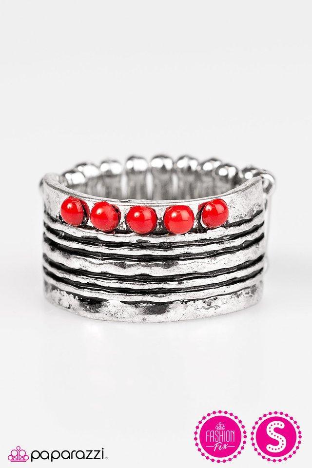 This Might Take A-WILD Red and Silver Ring - Paparazzi Accessories- lightbox - CarasShop.com - Paparazzi Jewelry by Cara Jewels