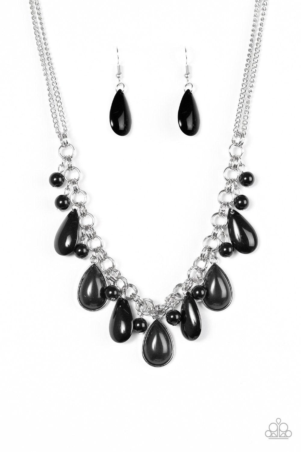 This Side Of Malibu Black Teardrop Necklace - Paparazzi Accessories- lightbox - CarasShop.com - Paparazzi Jewelry by Cara Jewels