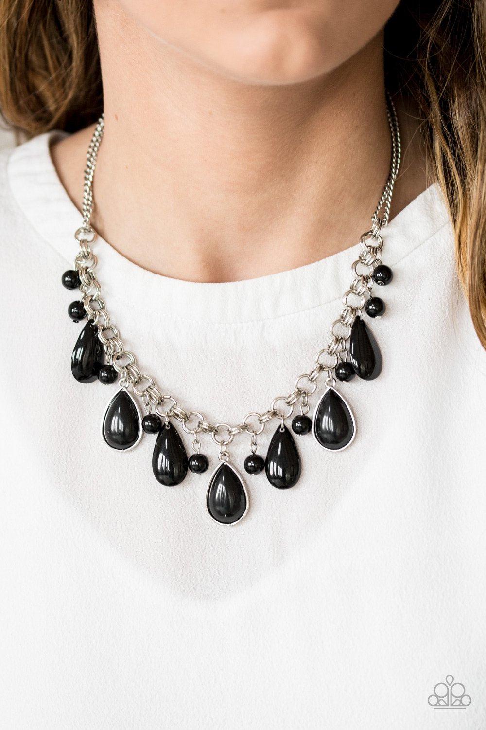 This Side Of Malibu Black Teardrop Necklace - Paparazzi Accessories- lightbox - CarasShop.com - Paparazzi Jewelry by Cara Jewels