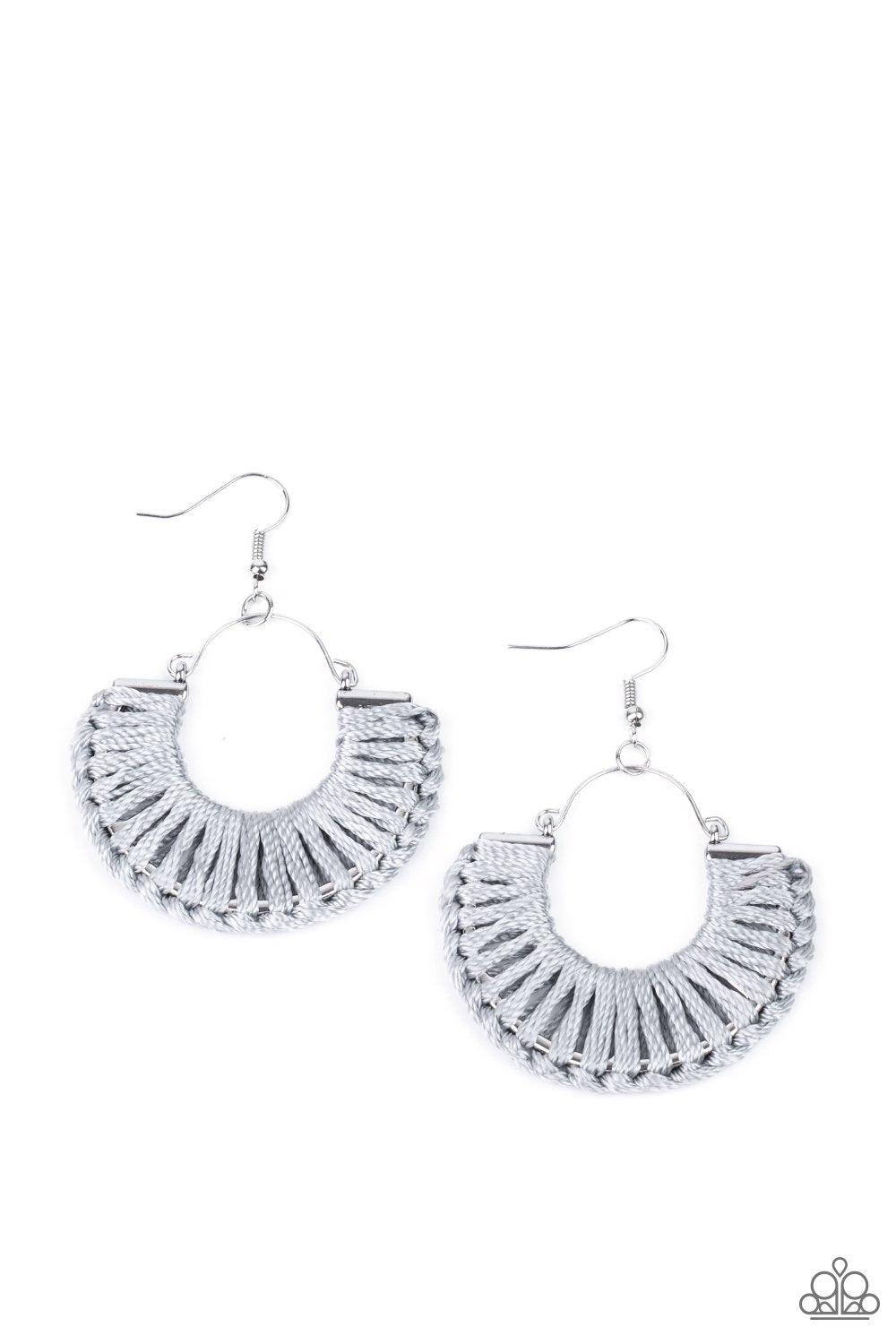 Threadbare Beauty Silver Earrings - Paparazzi Accessories- lightbox - CarasShop.com - Paparazzi Jewelry by Cara Jewels