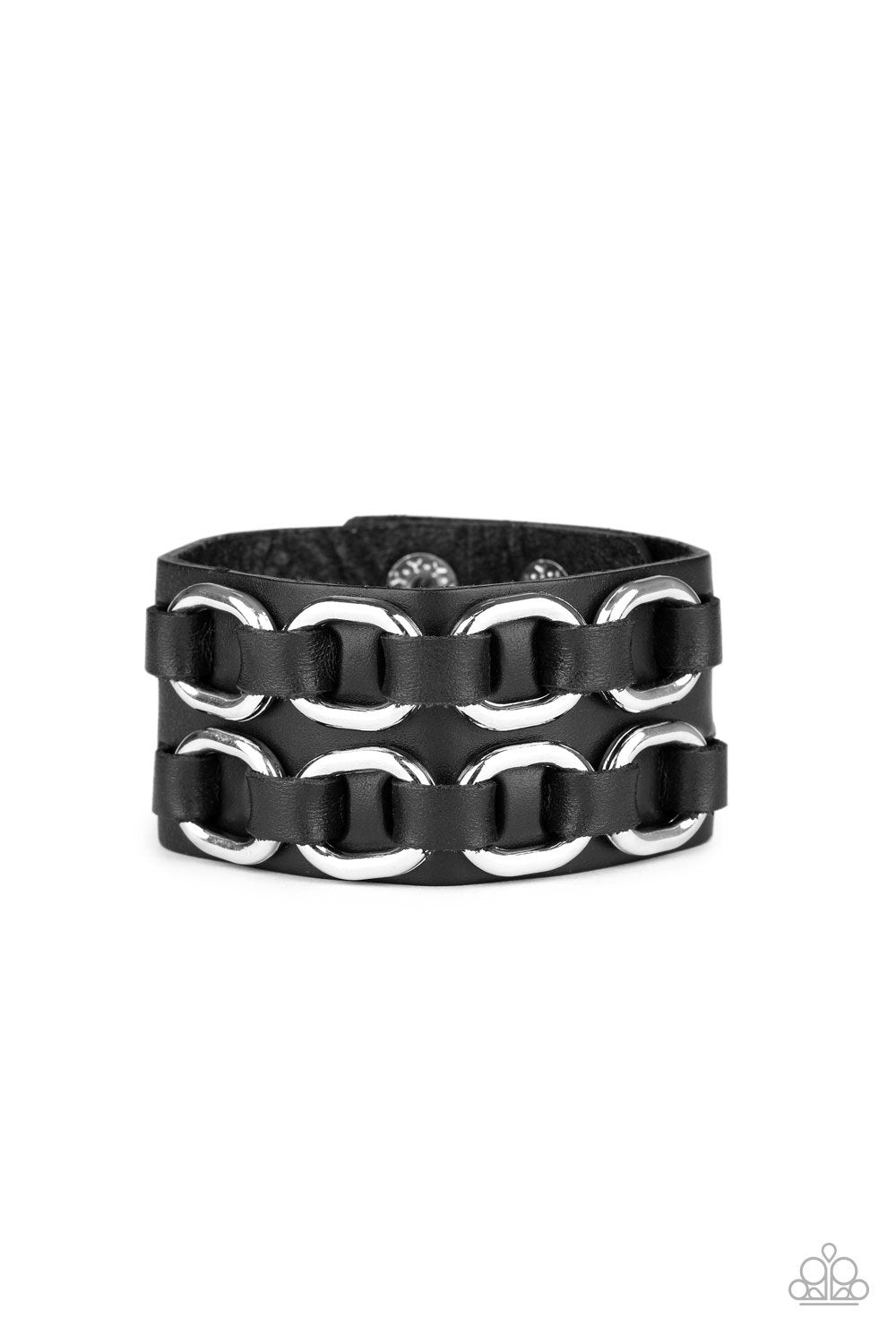 Throttle It Out Men's Black Urban Bracelet - Paparazzi Accessories- lightbox - CarasShop.com - Paparazzi Jewelry by Cara Jewels