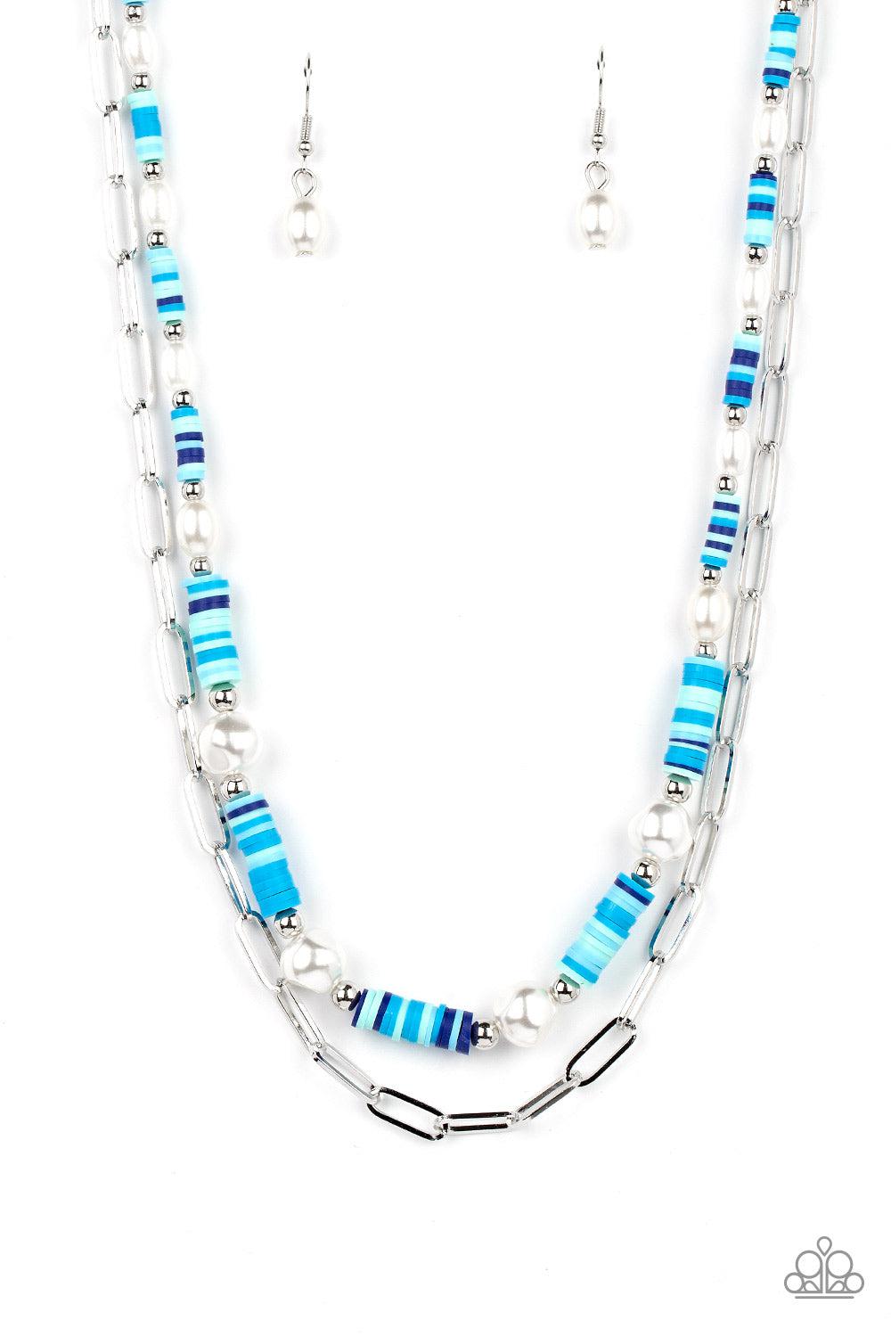 Tidal Trendsetter Blue Necklace - Paparazzi Accessories- lightbox - CarasShop.com - Paparazzi Jewelry by Cara Jewels