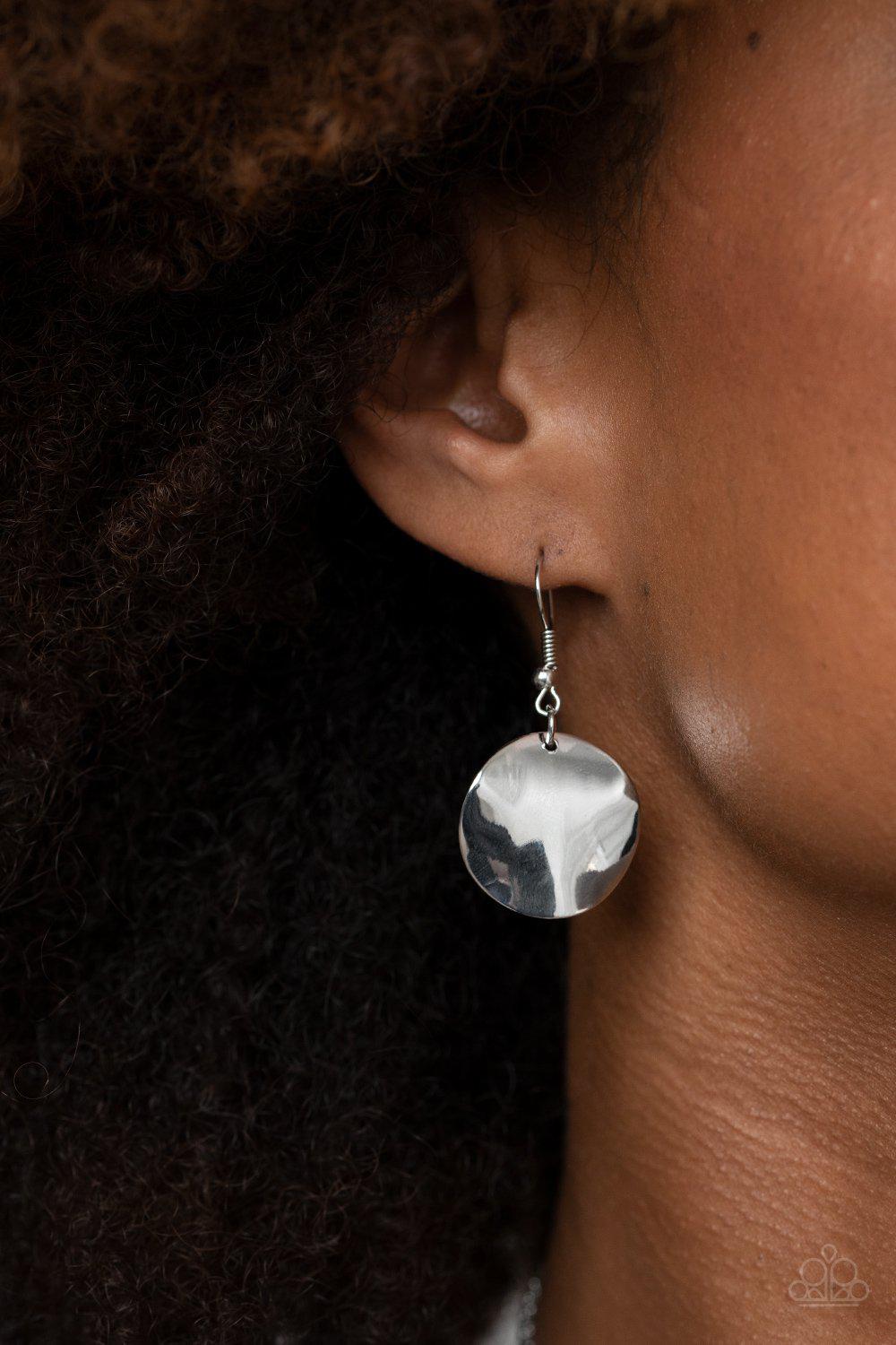 Tie Dye Drama Multi - Pink, Yellow and Silver Necklace - Paparazzi Accessories - free matching earrings -CarasShop.com - Paparazzi Jewelry by Cara Jewels