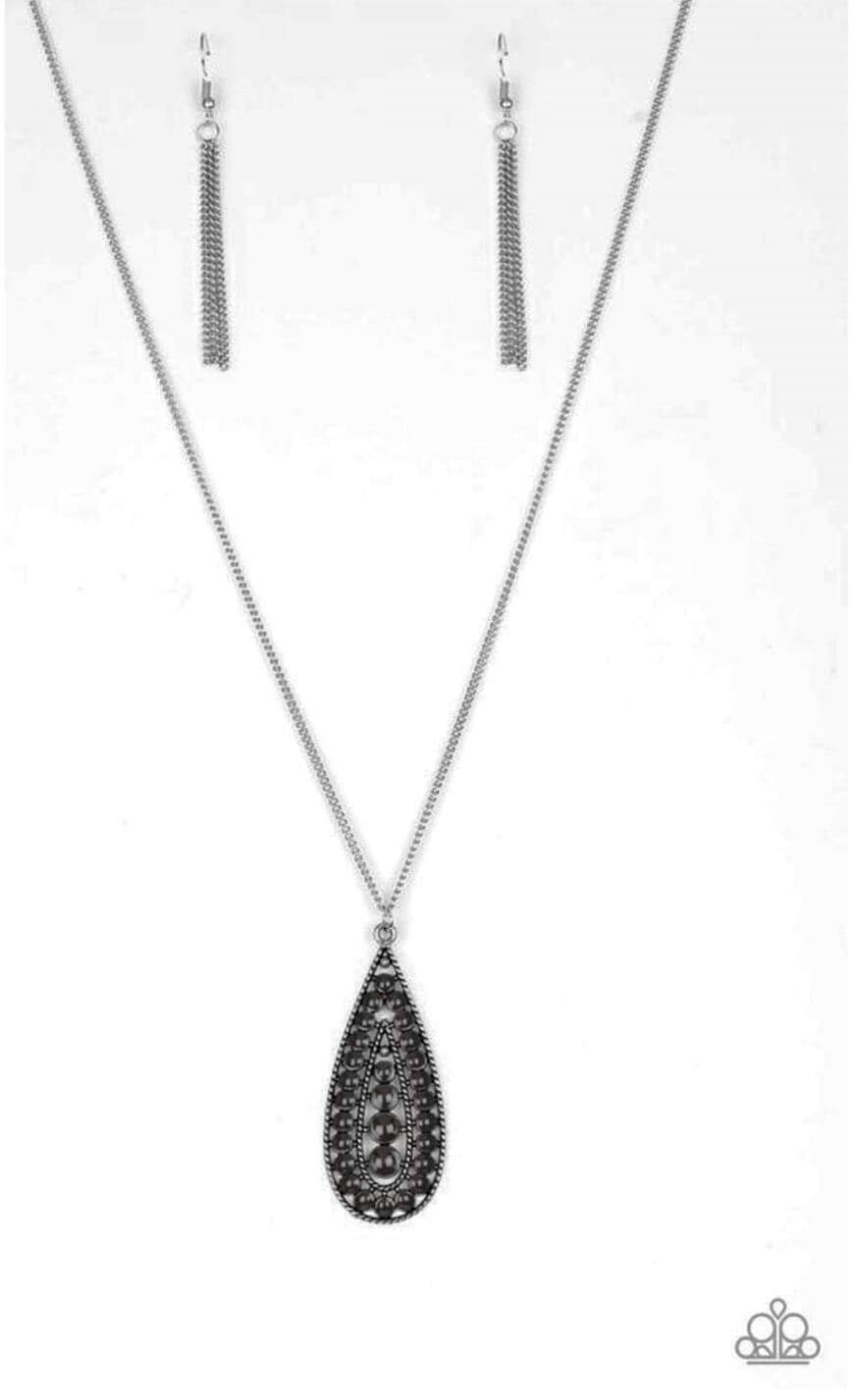 Tiki Tease Black Necklace - Paparazzi Accessories- lightbox - CarasShop.com - Paparazzi Jewelry by Cara Jewels