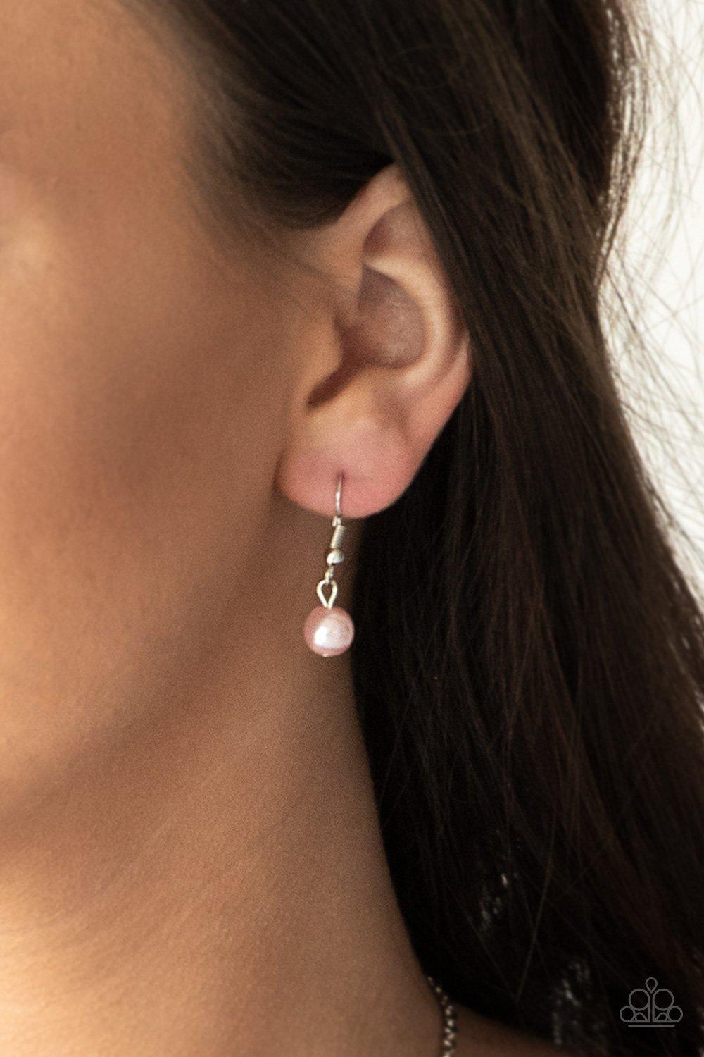 Timeless Tassels Pink Necklace - Paparazzi Accessories - free matching earrings -CarasShop.com - Paparazzi Jewelry by Cara Jewels