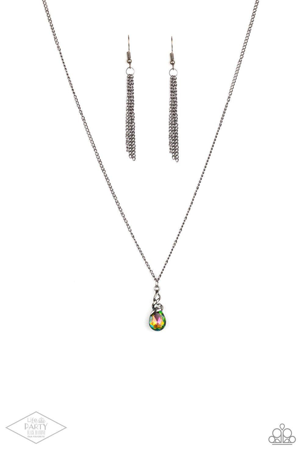 Timeless Trinket Multi Oil Spill Rhinestone Necklace - Paparazzi Accessories- lightbox - CarasShop.com - Paparazzi Jewelry by Cara Jewels