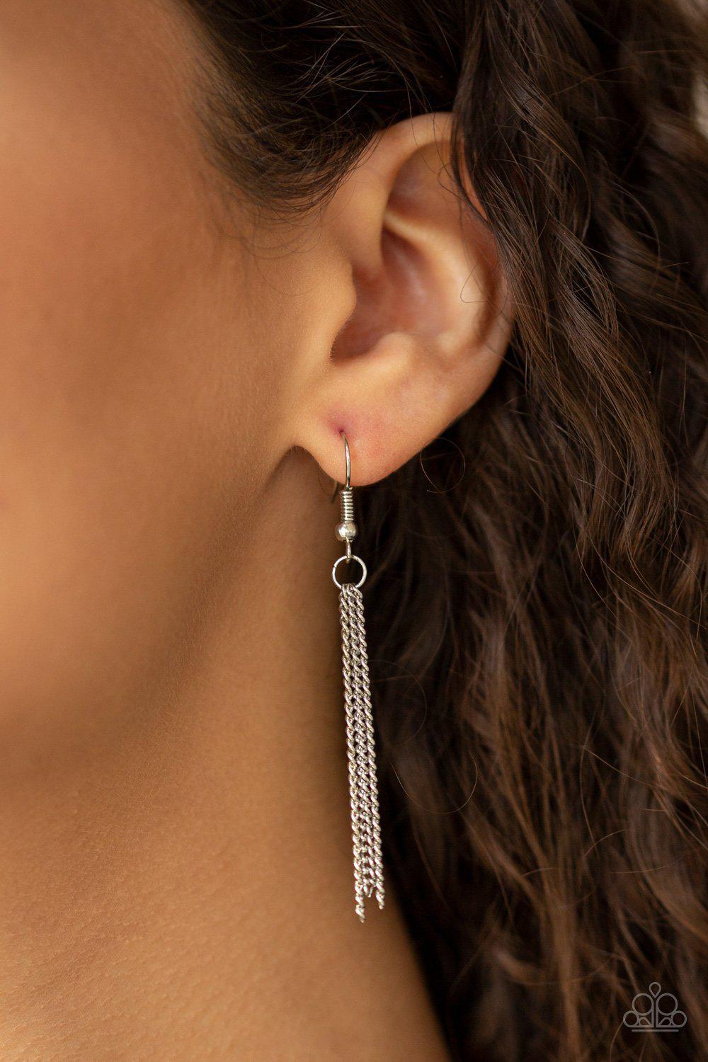 Timeless Trinket Yellow Rhinestone Necklace - Paparazzi Accessories- on model - CarasShop.com - Paparazzi Jewelry by Cara Jewels