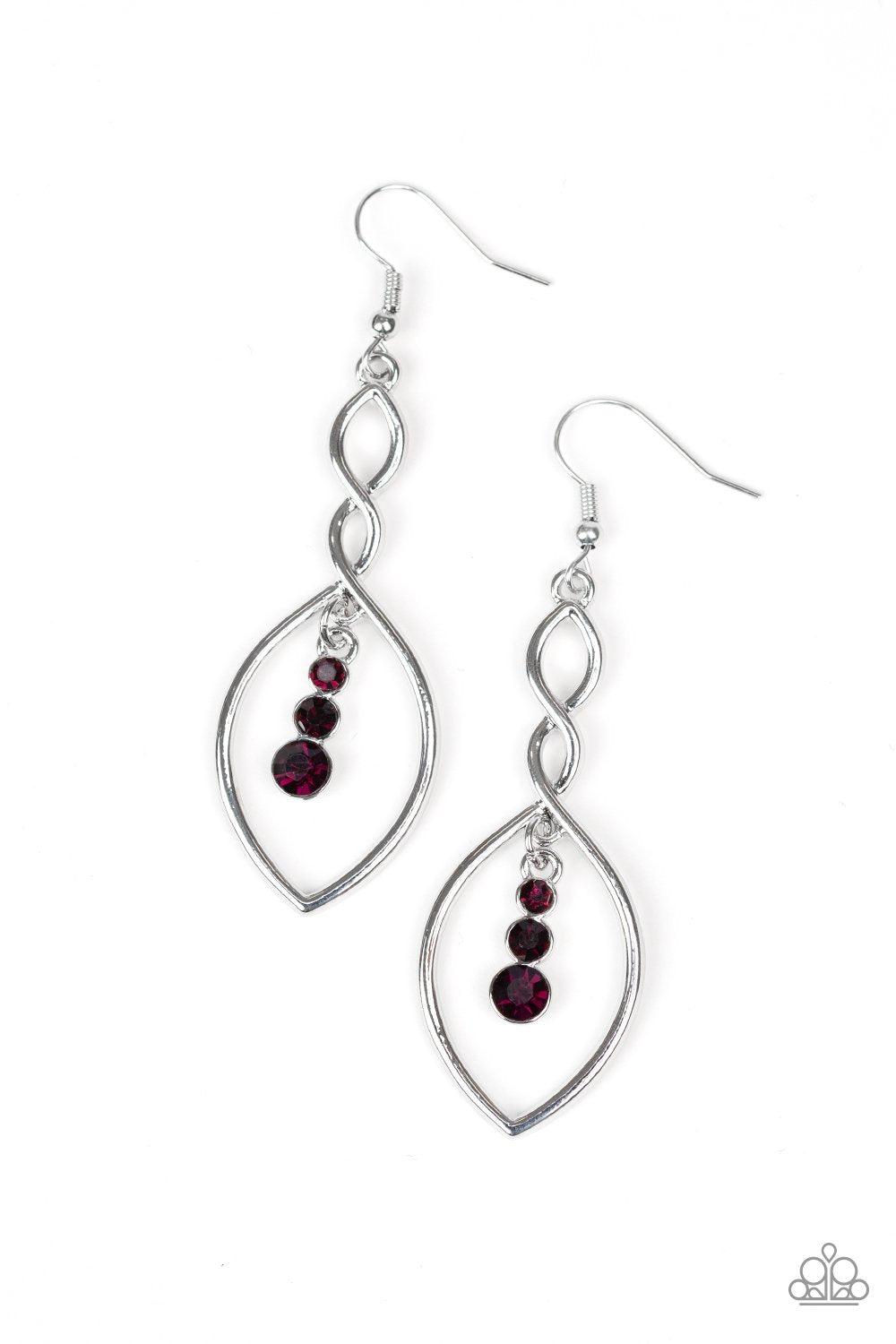 Timeless Twist Purple Earrings - Paparazzi Accessories- lightbox - CarasShop.com - Paparazzi Jewelry by Cara Jewels