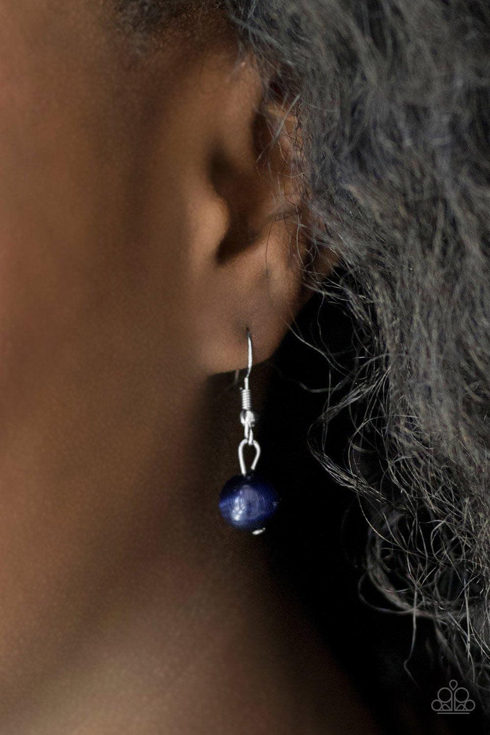 Timelessly Tranquil Blue Moonstone Necklace - Paparazzi Accessories- on model - CarasShop.com - Paparazzi Jewelry by Cara Jewels