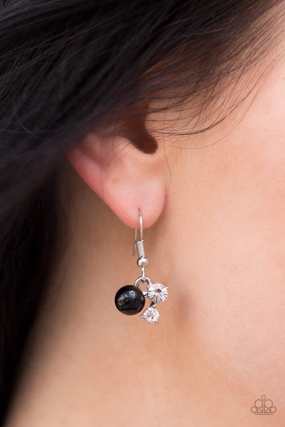 Toast To Perfection Black Pearl Necklace - Paparazzi Accessories - free matching earrings -CarasShop.com - Paparazzi Jewelry by Cara Jewels