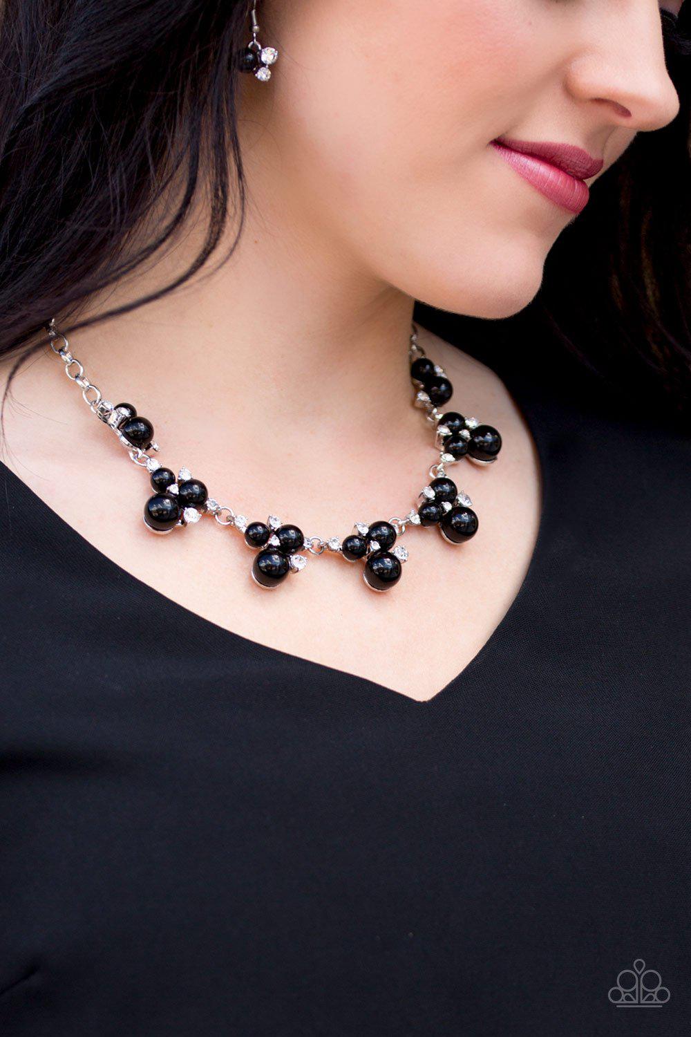 Toast To Perfection Black Pearl Necklace - Paparazzi Accessories- on model - CarasShop.com - Paparazzi Jewelry by Cara Jewels