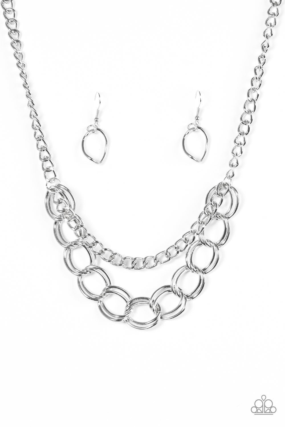 Top Boss Silver Chain Necklace - Paparazzi Accessories- lightbox - CarasShop.com - Paparazzi Jewelry by Cara Jewels