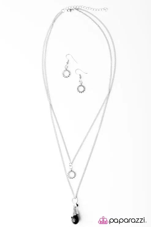 Top Gear Black Necklace - Paparazzi Accessories- lightbox - CarasShop.com - Paparazzi Jewelry by Cara Jewels