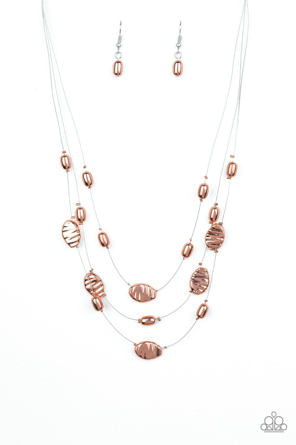 Top ZEN Copper Necklace - Paparazzi Accessories- lightbox - CarasShop.com - Paparazzi Jewelry by Cara Jewels