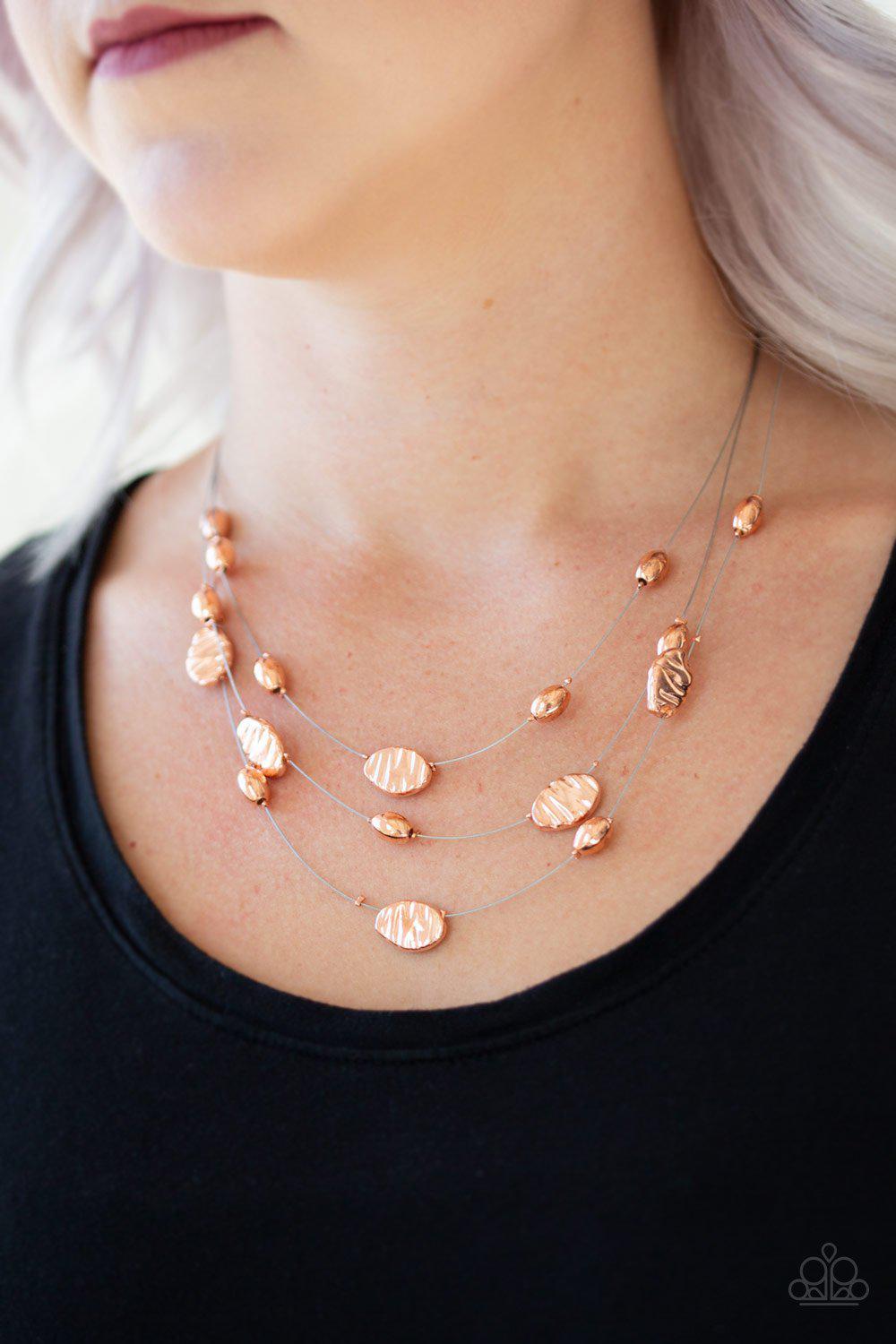 Top ZEN Copper Necklace - Paparazzi Accessories- lightbox - CarasShop.com - Paparazzi Jewelry by Cara Jewels