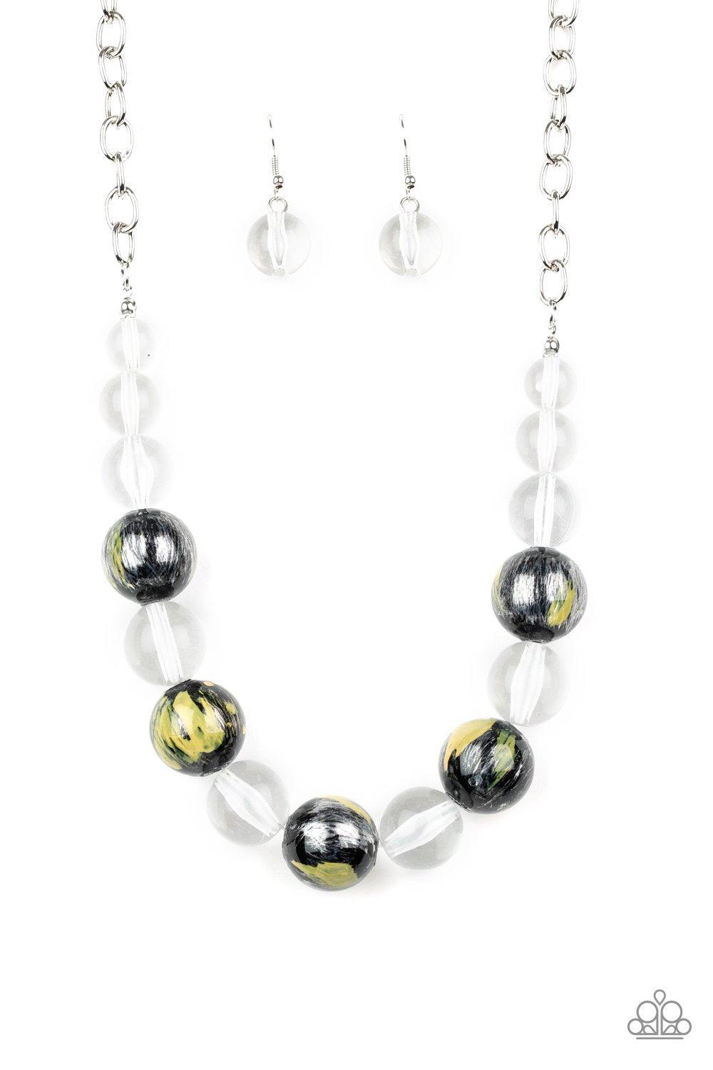 Torrid Tide Yellow Necklace - Paparazzi Accessories- lightbox - CarasShop.com - Paparazzi Jewelry by Cara Jewels
