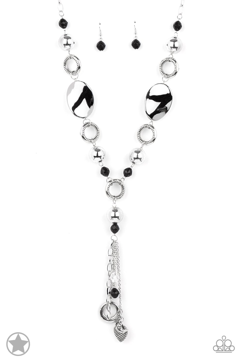 Total Eclipse of the Heart Long Silver Tassel Necklace - Paparazzi Accessories- lightbox - CarasShop.com - Paparazzi Jewelry by Cara Jewels