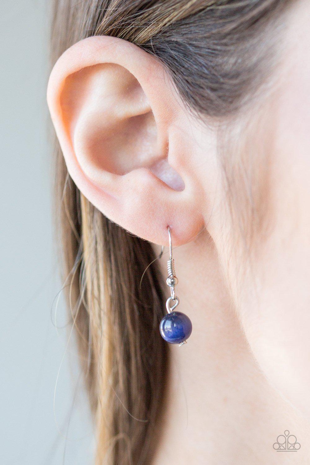 Total Tranquility Silver and Blue Moonstone Necklace - Paparazzi Accessories - free matching earrings -CarasShop.com - Paparazzi Jewelry by Cara Jewels