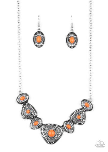 Totally TERRA-torial Orange Necklace - Paparazzi Accessories- lightbox - CarasShop.com - Paparazzi Jewelry by Cara Jewels