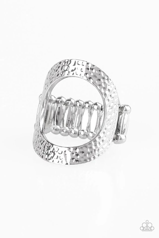 Tour de Contour Silver Ring - Paparazzi Accessories- lightbox - CarasShop.com - Paparazzi Jewelry by Cara Jewels