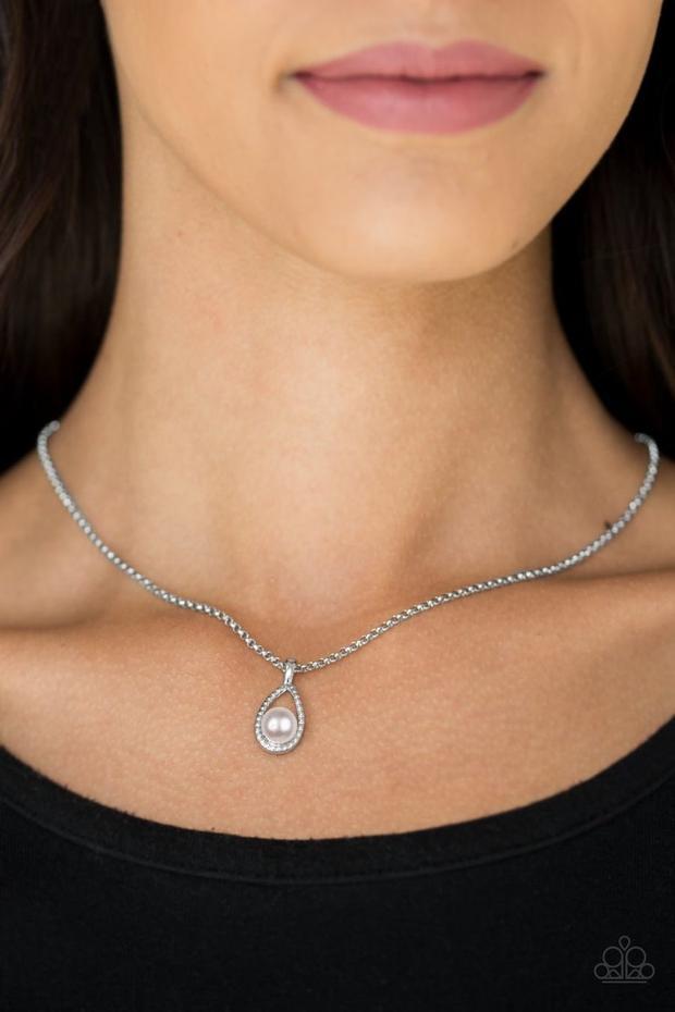 Traditionally Traditional White Pearl Necklace - Paparazzi Accessories- lightbox - CarasShop.com - Paparazzi Jewelry by Cara Jewels