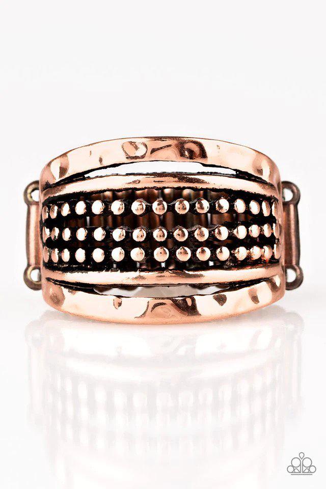 Trailblazin Trails Copper Ring - Paparazzi Accessories- lightbox - CarasShop.com - Paparazzi Jewelry by Cara Jewels