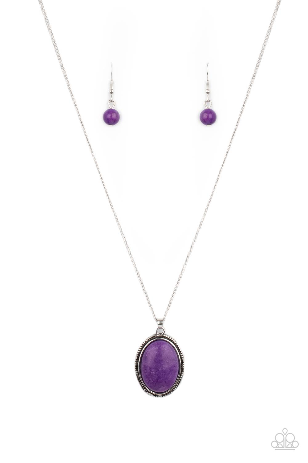 Tranquil Talisman Purple Stone Necklace - Paparazzi Accessories- lightbox - CarasShop.com - Paparazzi Jewelry by Cara Jewels