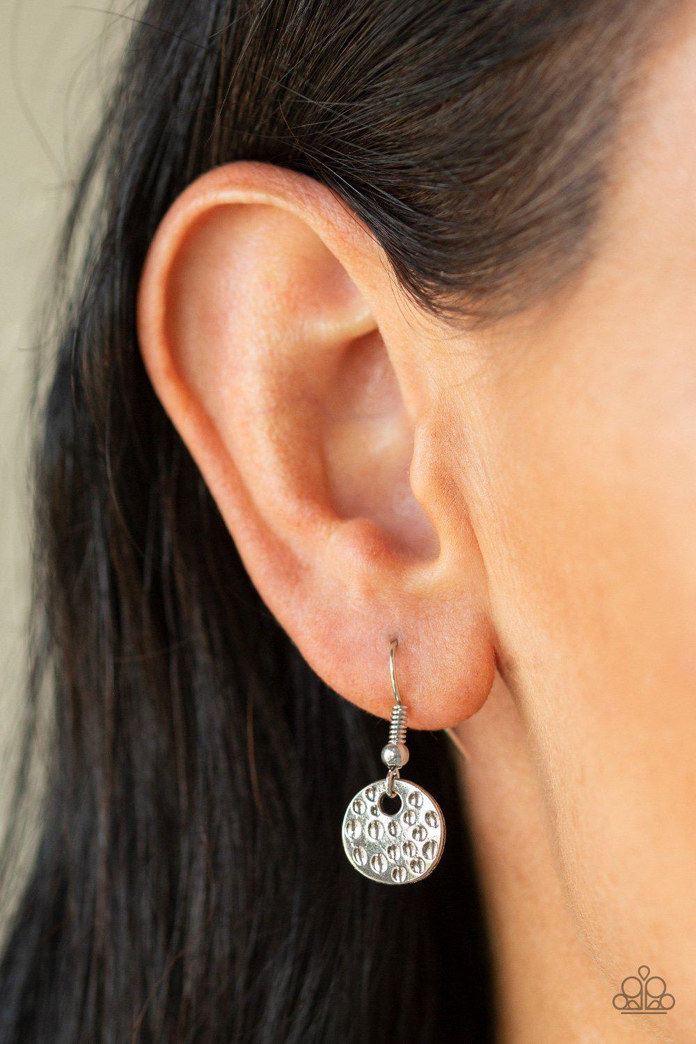 Treasure Tour Orange Moonstone and Silver Necklace - Paparazzi Accessories- on model - CarasShop.com - Paparazzi Jewelry by Cara Jewels