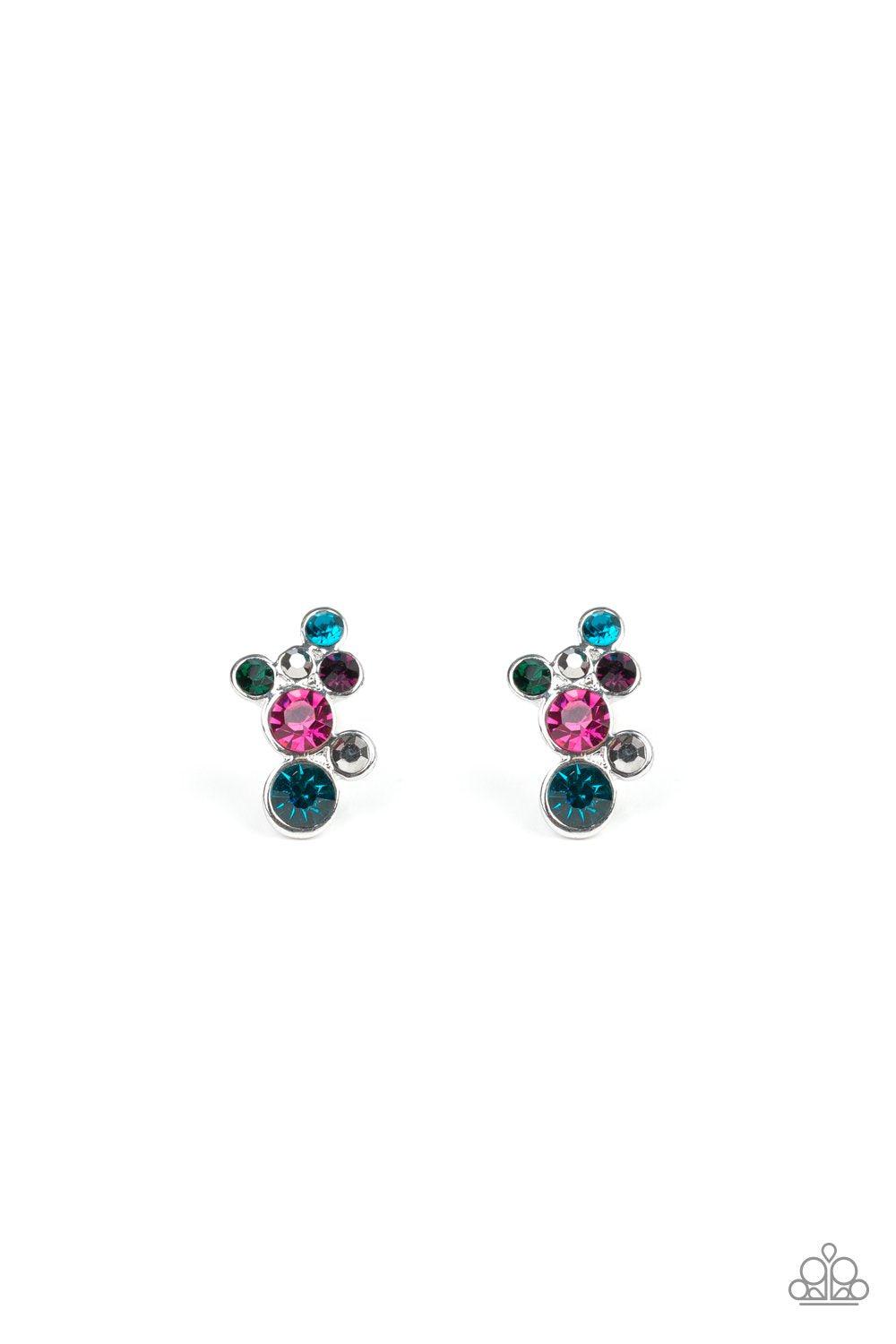 Treasure Treat Multicolored Rhinestone Earrings - Paparazzi Accessories- lightbox - CarasShop.com - Paparazzi Jewelry by Cara Jewels
